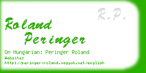 roland peringer business card